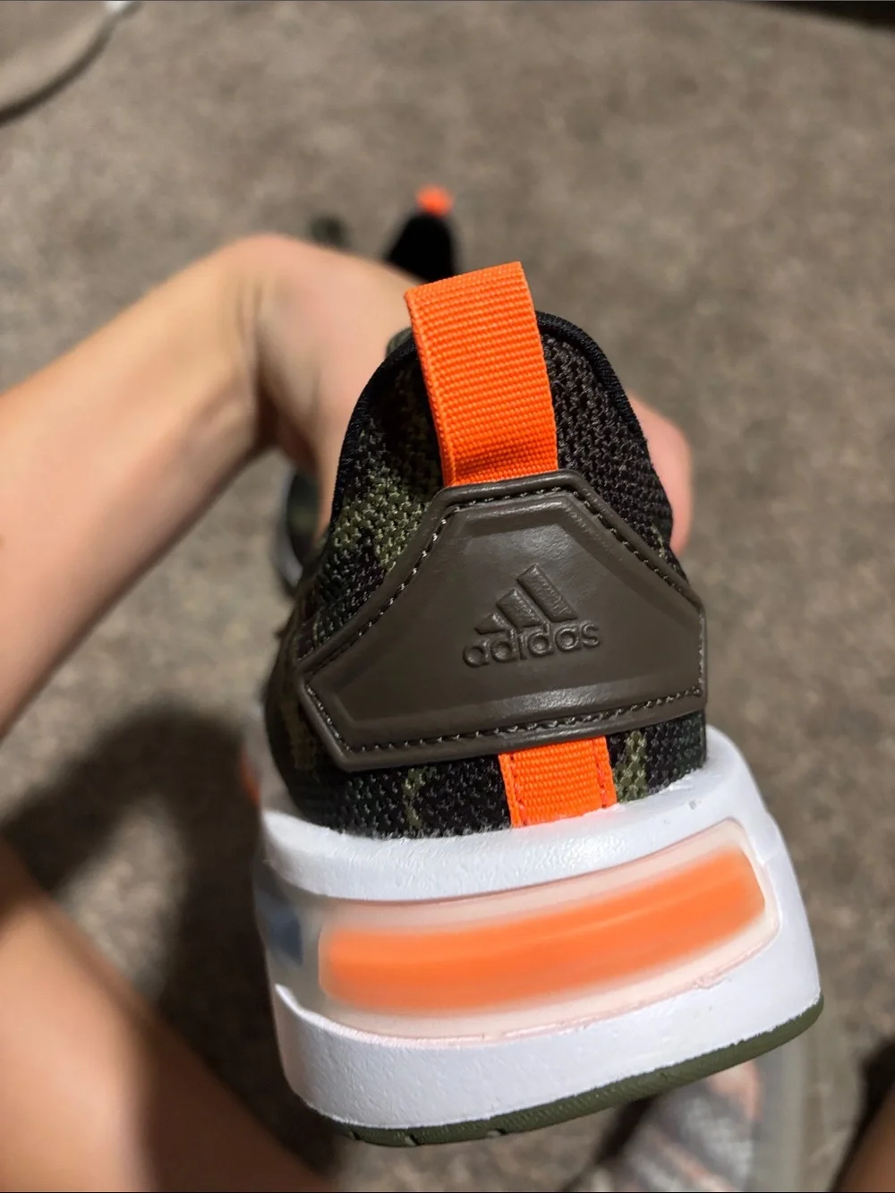 adidas Kids Camouflage Sneakers in Green and Orange